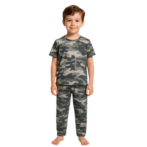 3 Piece Set Kids Army Gray - Reset Loungewear