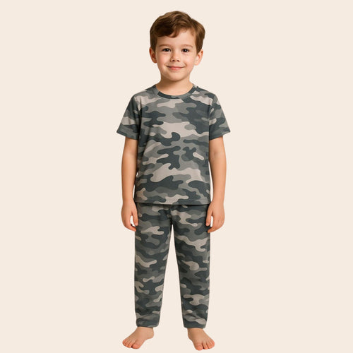 3 Piece Set Kids Army Gray - Reset Loungewear