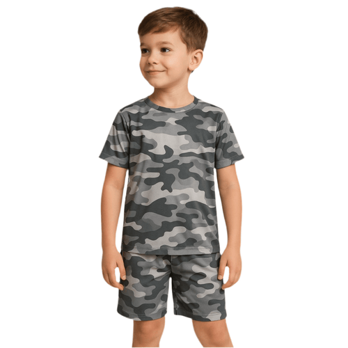 3 Piece Set Kids Army Gray - Reset Loungewear