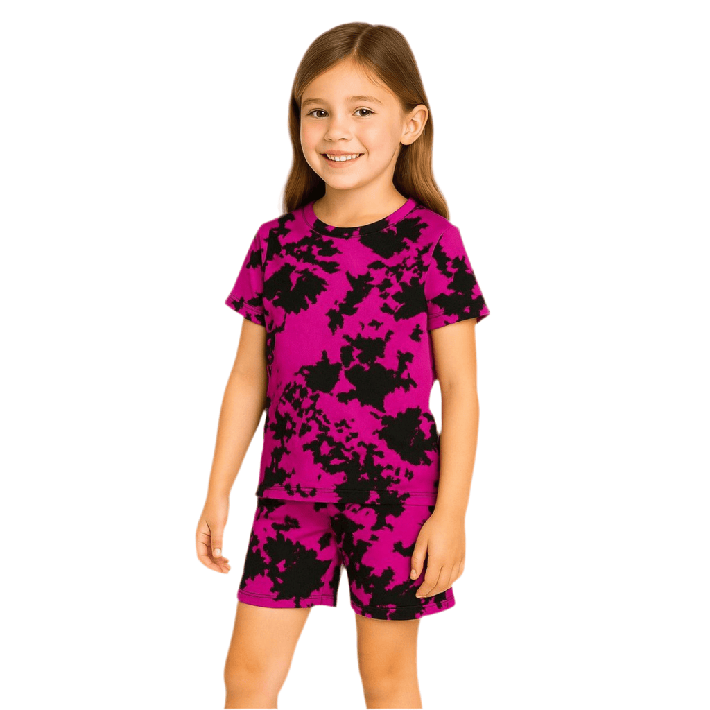 3 Piece Set Kids Pink Tie - Dye - Reset Loungewear