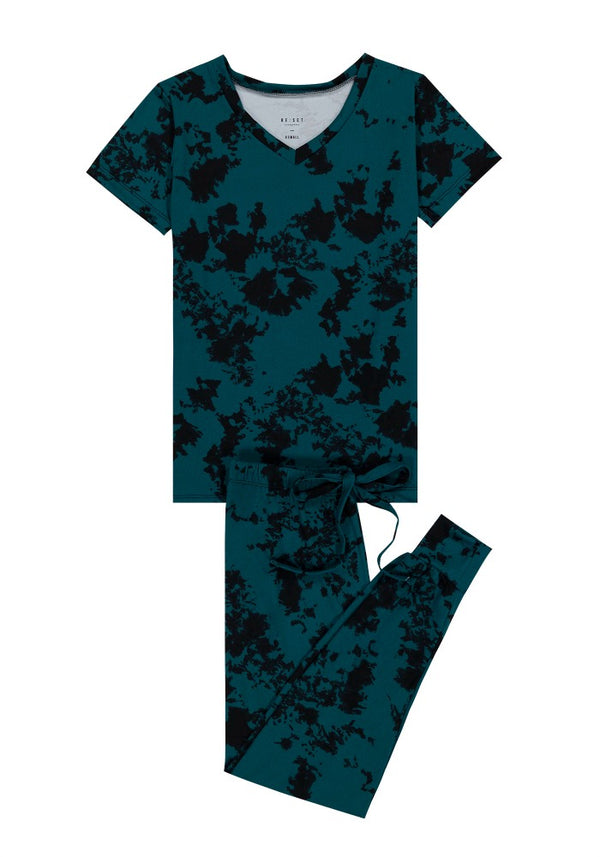 Forest Tie-Dye Women pantalón y Manga Corta
