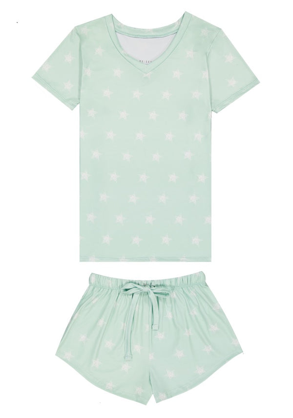 Shine Aqua Women Short Playera Manga Corta