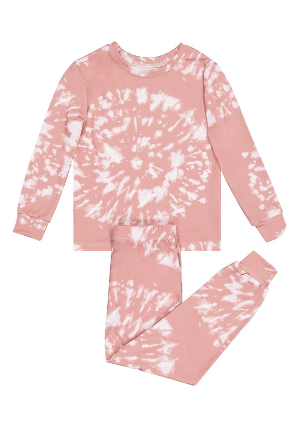 Swirly Soft Pink Dream Tie-Dye Kids M/L Pj
