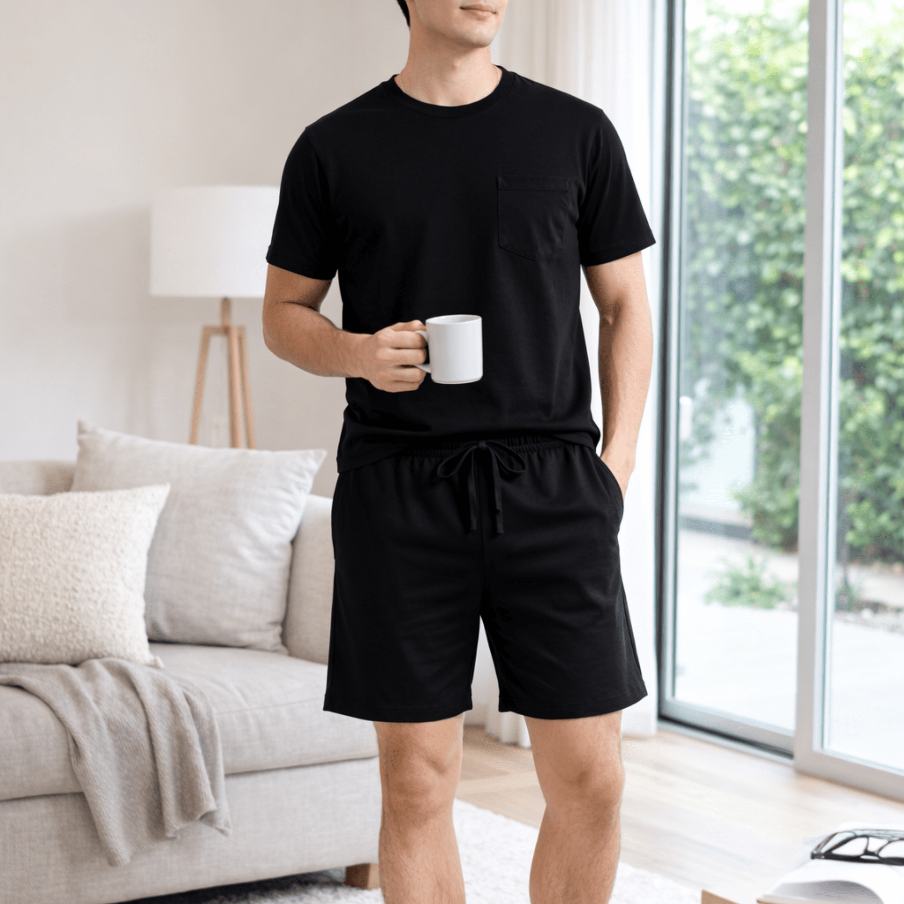 All Black Men Short - Reset Loungewear