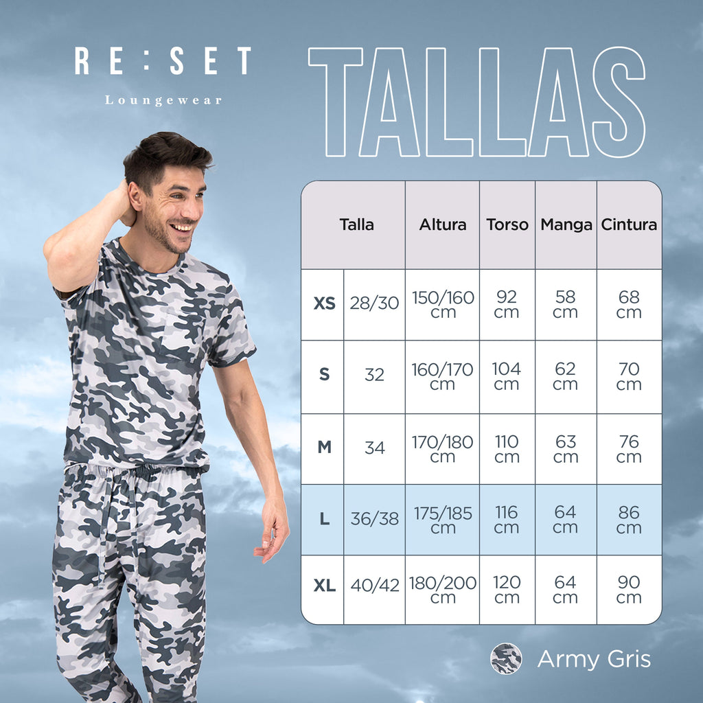 Army Blue Men Pantalon - Reset Loungewear