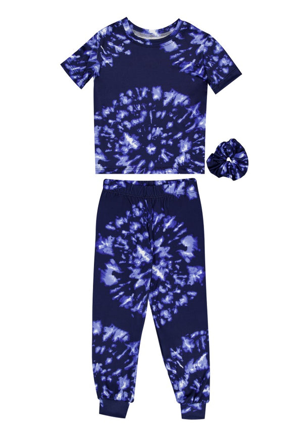Swirly Navy Dream Tie-Dye Kids Pj
