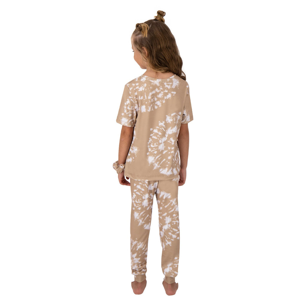 Swirly Beige Tie - dye Kids Pj - Reset Loungewear