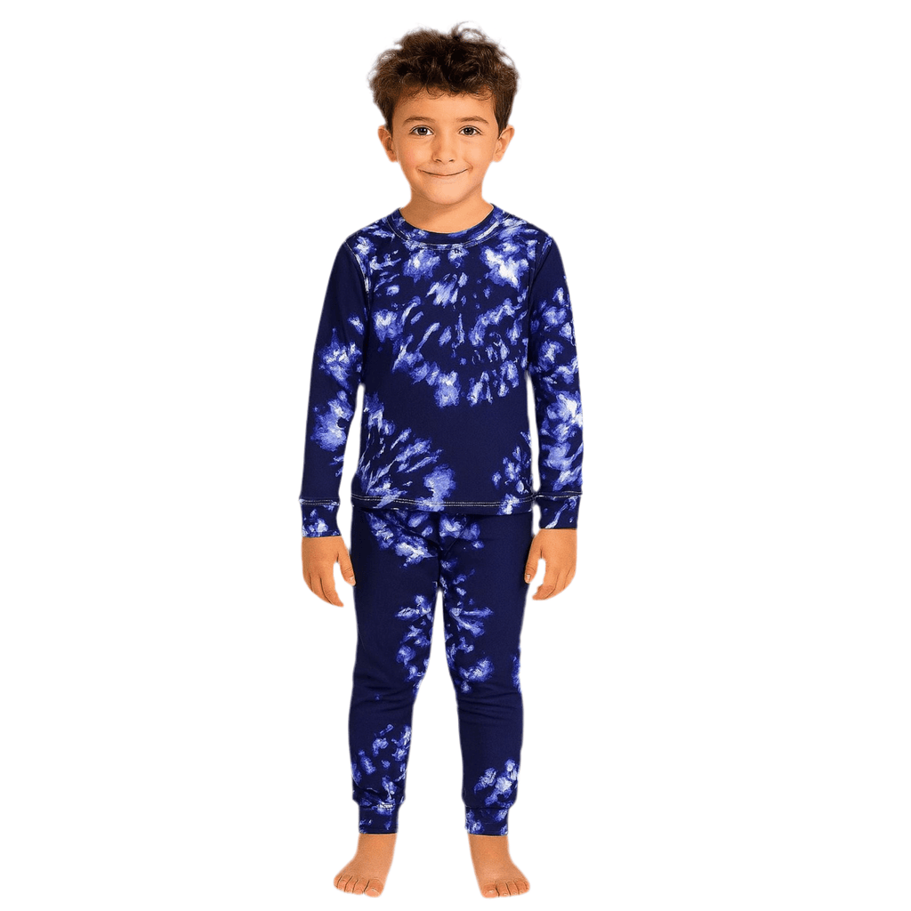 Swirly Navy Dream Tie - Dye Kids M/L Pj - Reset Loungewear