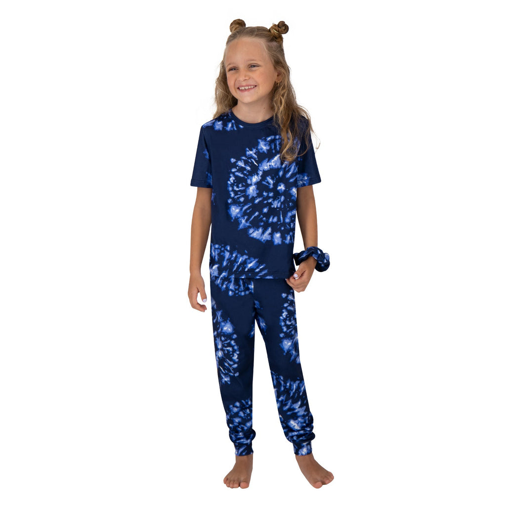Swirly Navy Dream Tie - Dye Kids Pj - Reset Loungewear