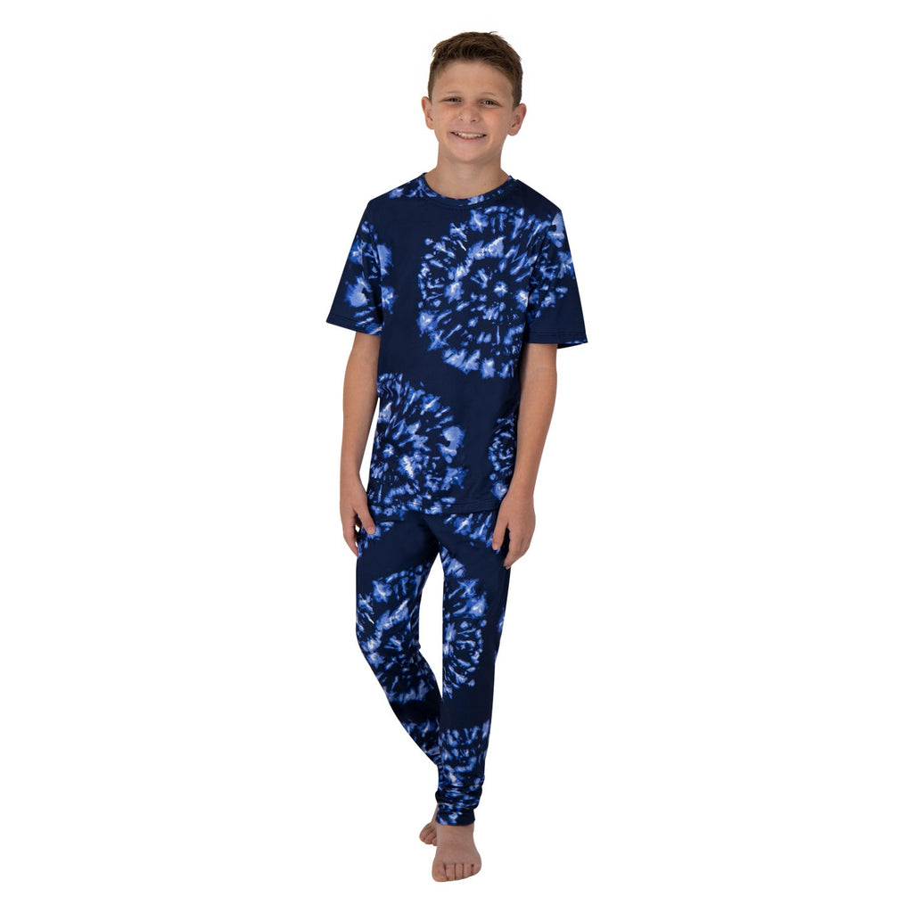 Swirly Navy Dream Tie - Dye Kids Pj - Reset Loungewear