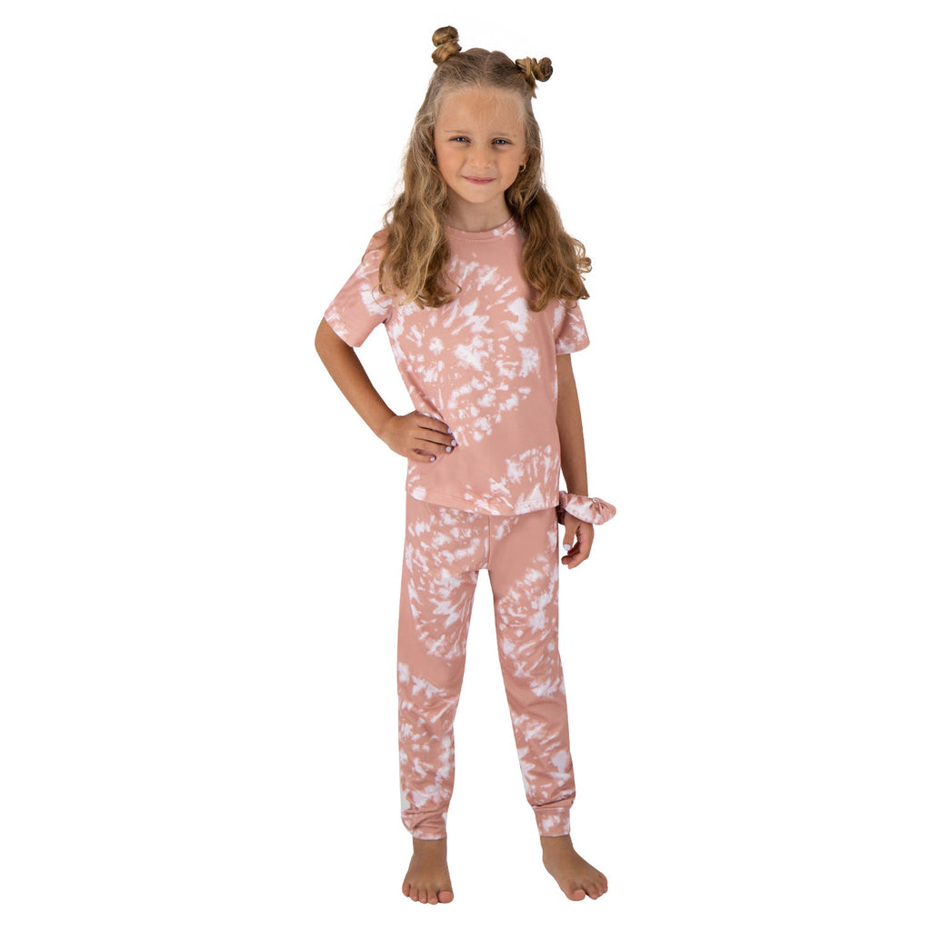 Swirly Soft Pink Dream Tie - Dye Kids Pj - Reset Loungewear